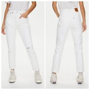 Levi's 501 Skinny Jeans Distressed White